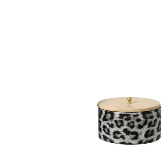 BOITE RANGEMENT LEOPARD+COUVERCLE BEIGE H6CM de Kaemingk - deco de la maison dans Boites