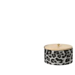 BOITE RANGEMENT LEOPARD+COUVERCLE BEIGE H6CM de Kaemingk - deco de la maison dans Boites