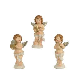 ANGE DEBOUT NOEUD CREME/COULEUR H15.5CM 3ASS de Kaemingk - deco de la maison dans 🎅Figurine de Noël