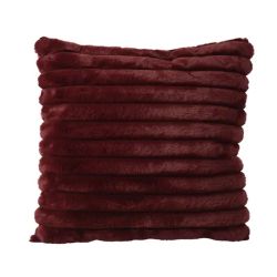 COUSSIN VELOURS RAYURES LIE DE VIN 45X45CM de Kaemingk - deco de la maison dans Coussins et couverture