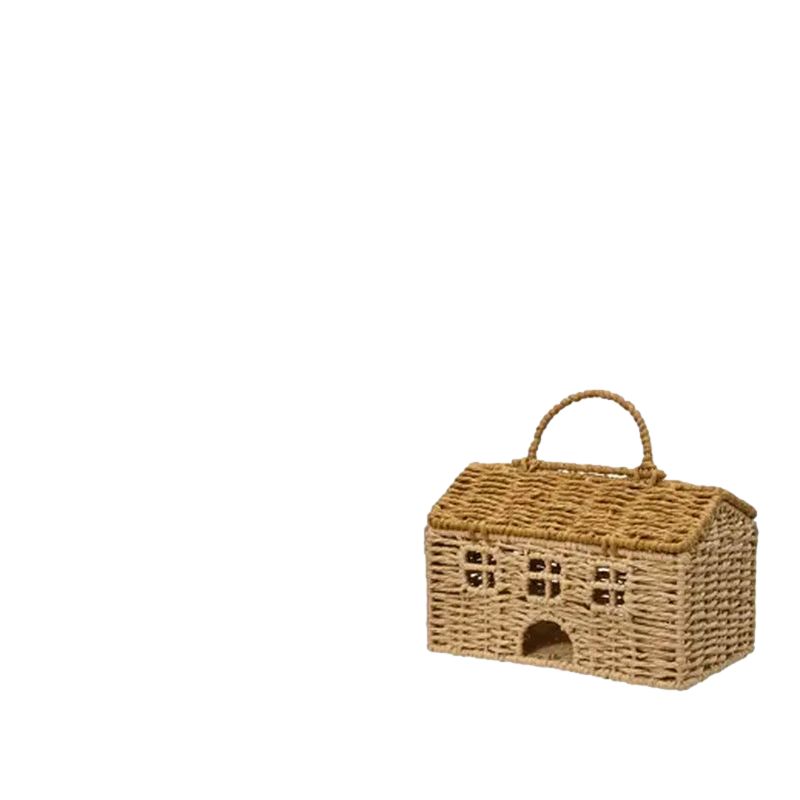 MAISON CORDE DE PAPIER BRUN/COULEUR 30X20CM H22 de Kaemingk - deco de la maison dans 🍽️Décoration de table de Noël
