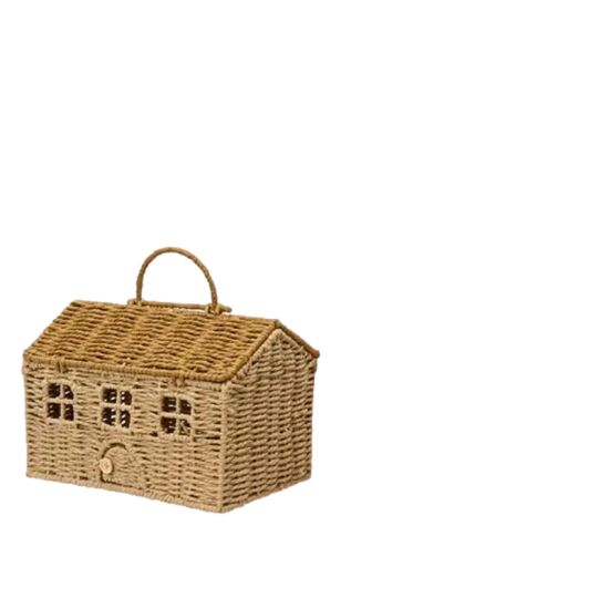 MAISON CORDE DE PAPIER BRUN/COULEUR 30X20CM H27 de Kaemingk - deco de la maison dans 🍽️Décoration de table de Noël