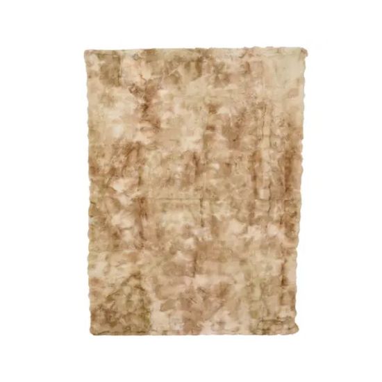 PLAID FAUSSE FOURRURE LAPIN BEIGE 130X170CM de Kaemingk - deco de la maison dans Coussins et couverture