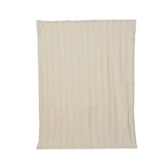 PLAID FAUSSE FOURRURE LAPIN MOTIF TRESSE BLANC C de Kaemingk - deco de la maison dans Coussins et couverture