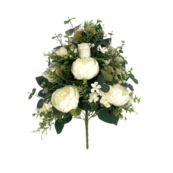 BOUQUET PIVOINES+HORTENSIAS CREME 14F H56 D40 de Décoration de la maison à Libourne dans K0301