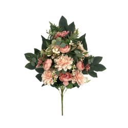 BOUQUET RENONCULES+MUMS SAUMON 12F H56 D45 de Décoration de la maison à Libourne dans K0301