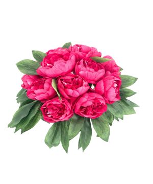 VASE BOULE 18 PIVOINES ROSE FONCE H33 D30 de Décoration de la maison à Libourne dans K0301
