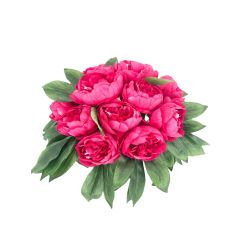 VASE BOULE 18 PIVOINES ROSE FONCE H33 D30 de Décoration de la maison à Libourne dans K0301