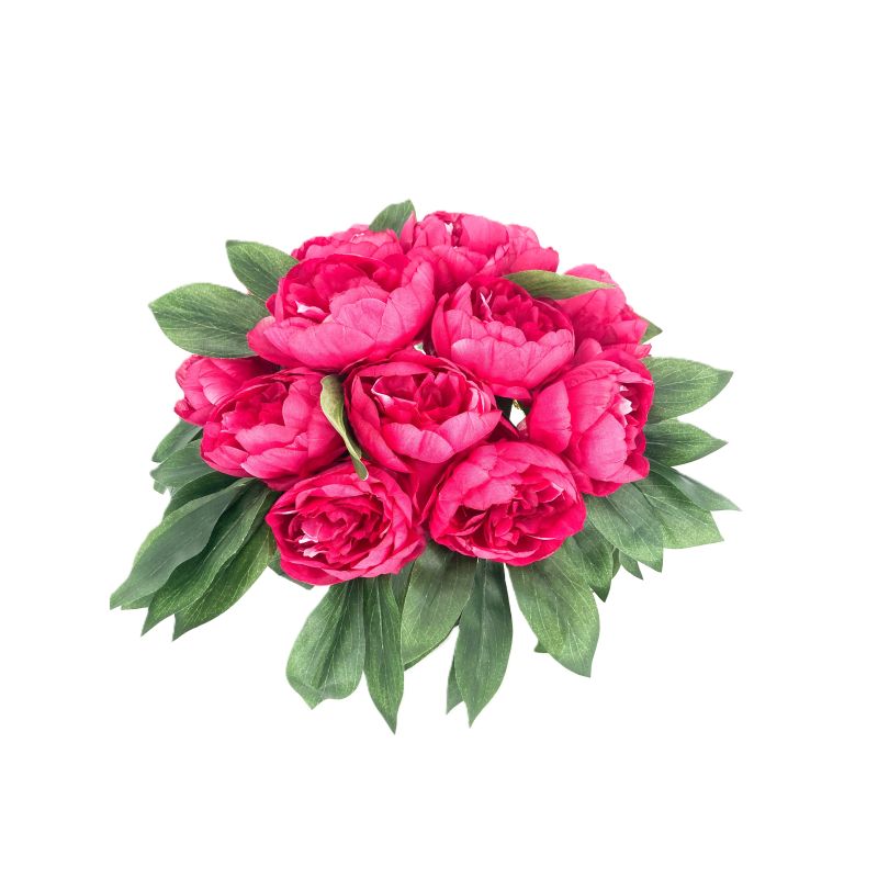 VASE BOULE 18 PIVOINES ROSE FONCE H33 D30 de Décoration de la maison à Libourne dans K0301