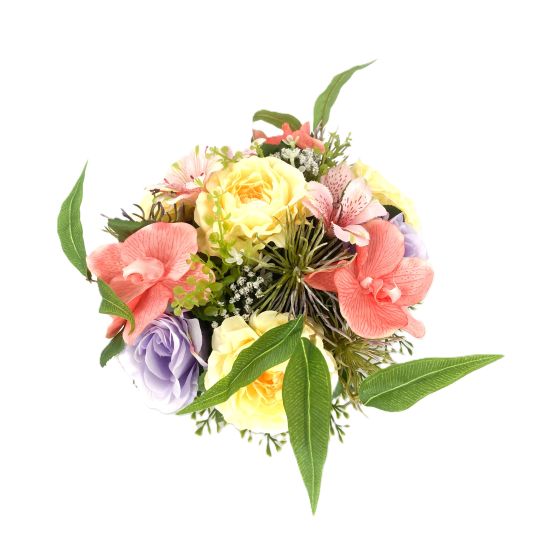 COUPE PIVOINE+ROSE+ORCHIDE+ALSTROMERIA 18F JAUNE de Décoration de la maison à Libourne dans K0301