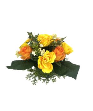 COUPE ROSES+ALSTROMERIAS JAUNE ORANGE CREME de Décoration de la maison à Libourne dans K0301