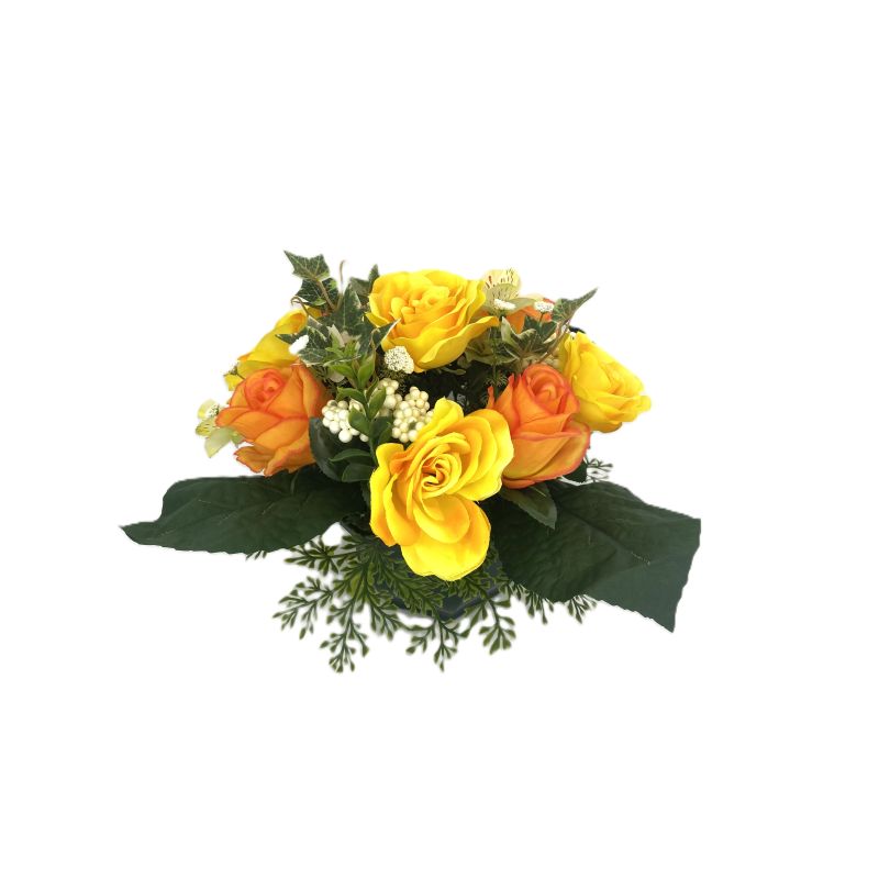 COUPE ROSES+ALSTROMERIAS JAUNE ORANGE CREME de Décoration de la maison à Libourne dans K0301