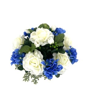 COUPE ROSES BLANCHES+HORTENSIAS BLEU de Décoration de la maison à Libourne dans K0301
