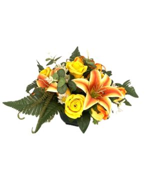 COUPE ROSES+BOUTONS ROSE+LYS JAUNE ORANGE de Décoration de la maison à Libourne dans K0301