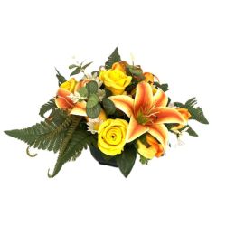 COUPE ROSES+BOUTONS ROSE+LYS JAUNE ORANGE de Décoration de la maison à Libourne dans K0301