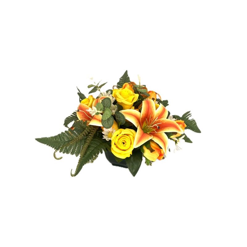 COUPE ROSES+BOUTONS ROSE+LYS JAUNE ORANGE de Décoration de la maison à Libourne dans K0301