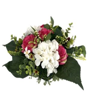 COUPE HORTENSIAS+ROSES FUCHSIA BLANC de Décoration de la maison à Libourne dans K0301