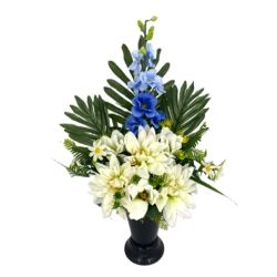 VASE DELPHINIUM DAHLIAS+ROSES BLEU BLANC de Décoration de la maison à Libourne dans K0301