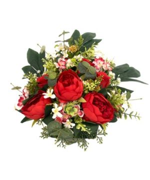 JARDINIERE PIVOINES+HORTENSIAS ROUGE de Décoration de la maison à Libourne dans K0301