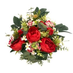 JARDINIERE PIVOINES+HORTENSIAS ROUGE de Décoration de la maison à Libourne dans K0301