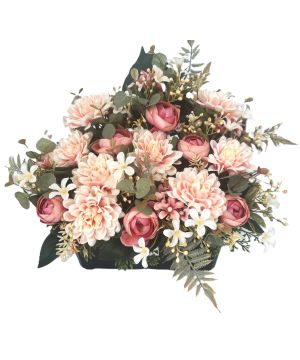JARDINIERE RENONCULES+MUMS SAUMON de Décoration de la maison à Libourne dans K0301