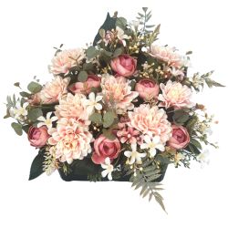 JARDINIERE RENONCULES+MUMS SAUMON de Décoration de la maison à Libourne dans K0301