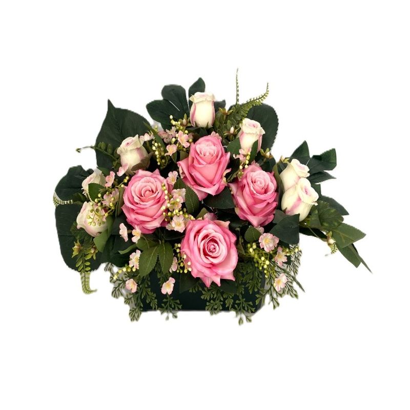 JARDINIERE ROSES+BOUTONS ROSE ROSE de Décoration de la maison à Libourne dans K0301