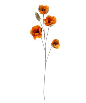 TIGE COQUELICOTS 4FLRS 1BT 107CM ORANGE de Décoration de la maison à Libourne dans K0301
