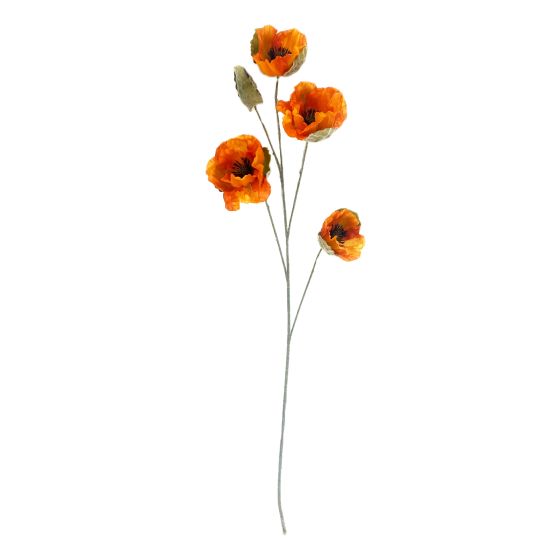 TIGE COQUELICOTS 4FLRS 1BT 107CM ORANGE de Décoration de la maison à Libourne dans K0301