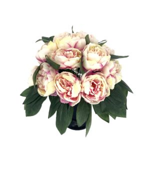 VASE BOULE 18 PIVOINES ROSE H33 D23 de Décoration de la maison à Libourne dans K0301