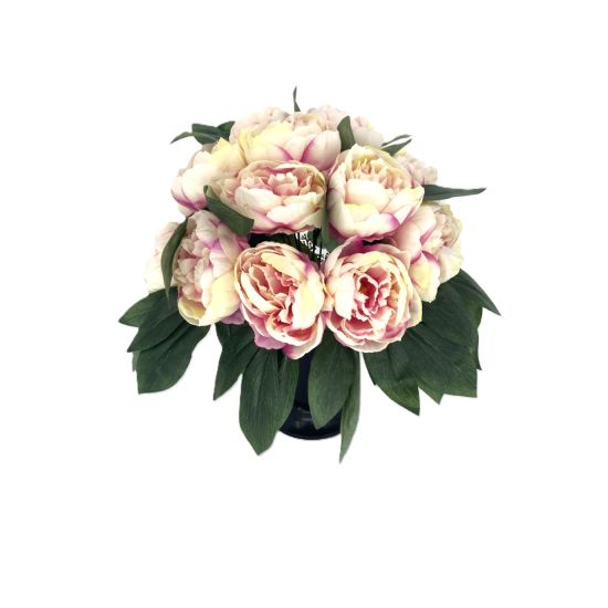 VASE BOULE 18 PIVOINES ROSE H33 D23 de Décoration de la maison à Libourne dans K0301