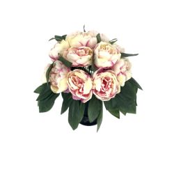 VASE BOULE 18 PIVOINES ROSE H33 D23 de Décoration de la maison à Libourne dans K0301