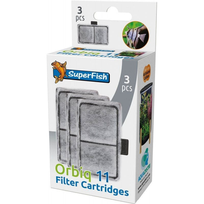 Lot de 3 cartouches filtrantes de rechange pour aquarium SuperFish OrbiQ 11 de Superfish - Aquadistri - accessoires pour aqua...