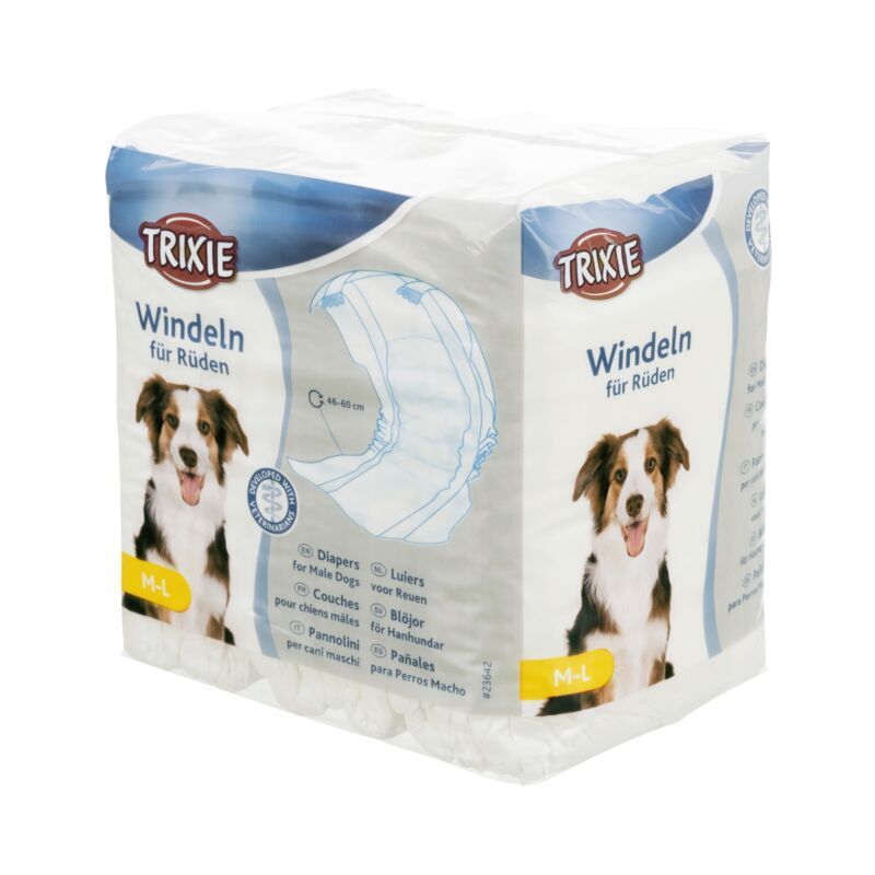 Couche pour chiens males, M-L 46-60 cm, 12 Pcs de Trixie - Produit pour animaux dans T050