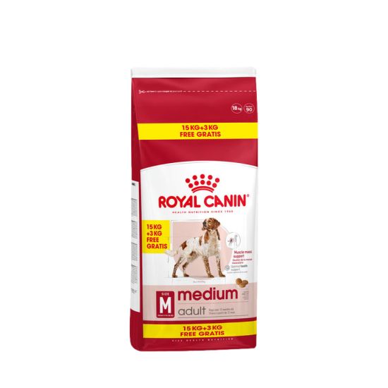 MEDIUM ADULT 15KG+3KG de Royal Canin - Croquette chien et chat dans R047