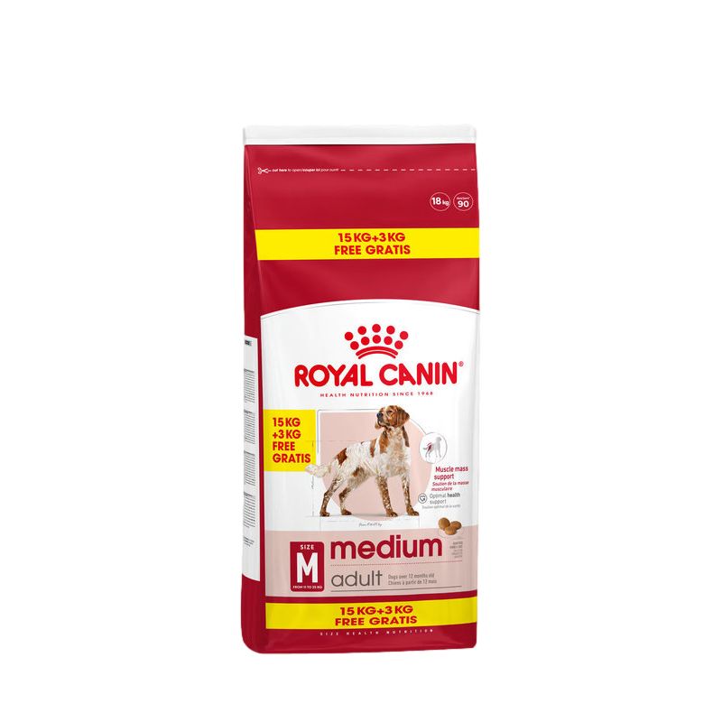 MEDIUM ADULT 15KG+3KG de Royal Canin - Croquette chien et chat dans R047