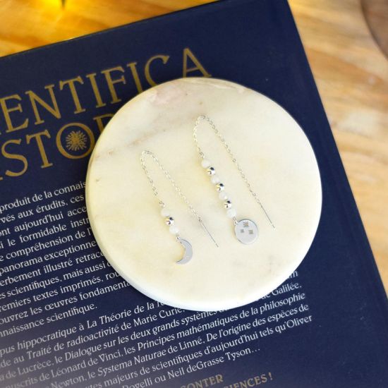 Boucles d'oreilles Intuition Lune argentee de Herboristerie et Esotérisme à Libourne dans D040