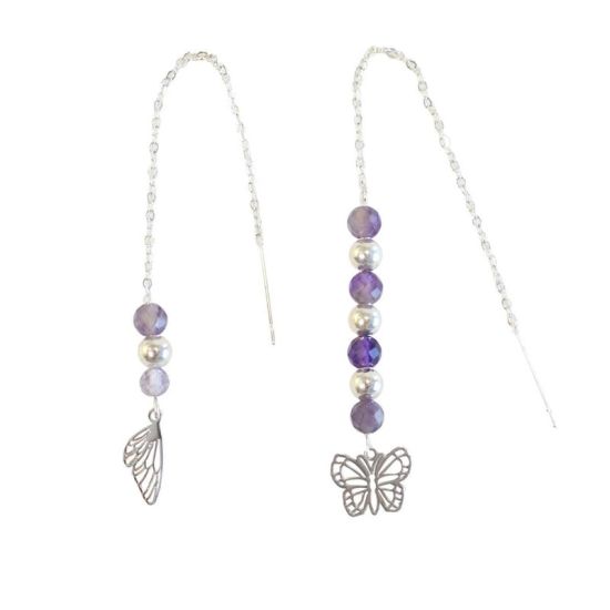 Boucles d'oreilles Clarte desprit Papillon argente de Herboristerie et Esotérisme à Libourne dans D040