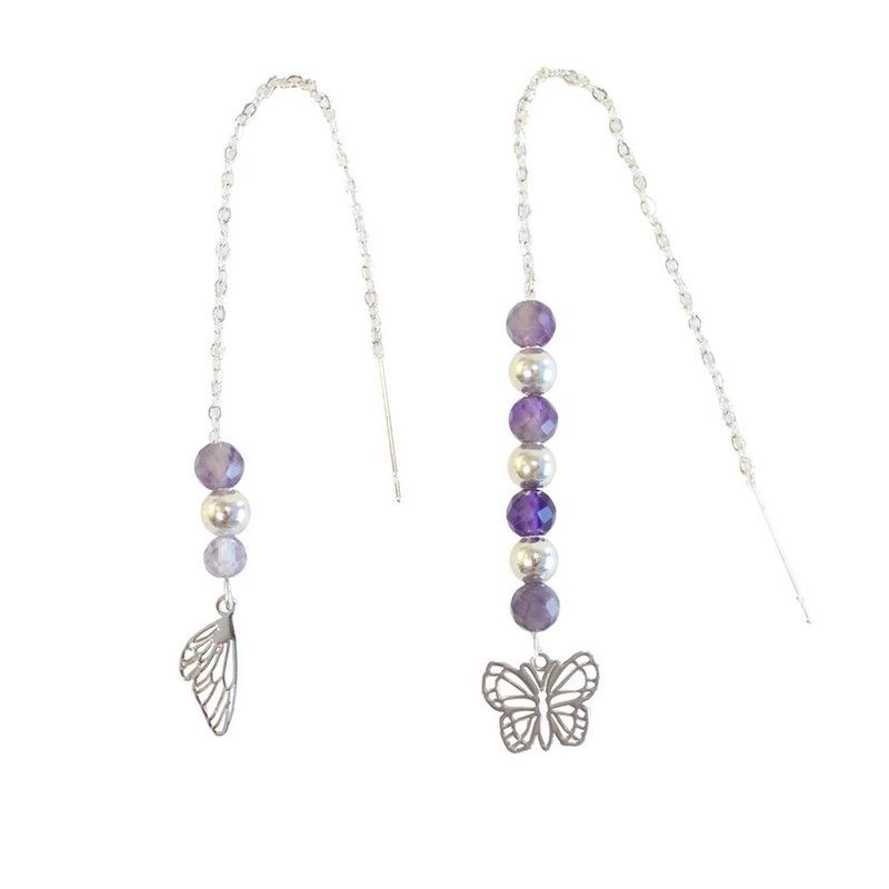 Boucles d'oreilles Clarte desprit Papillon argente de Herboristerie et Esotérisme à Libourne dans D040