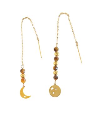 Boucles d'oreilles Confiance en soi Lune doree de Herboristerie et Esotérisme à Libourne dans D040