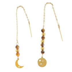 Boucles d'oreilles Confiance en soi Lune doree de Herboristerie et Esotérisme à Libourne dans D040