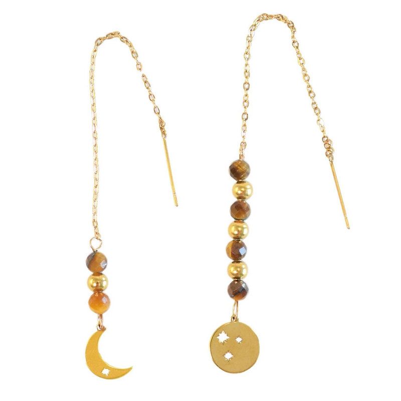 Boucles d'oreilles Confiance en soi Lune doree de Herboristerie et Esotérisme à Libourne dans D040