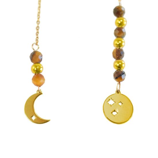 Boucles d'oreilles Confiance en soi Lune doree de Herboristerie et Esotérisme à Libourne dans D040