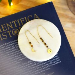 Boucles d'oreilles Confiance en soi Lune doree de Herboristerie et Esotérisme à Libourne dans D040