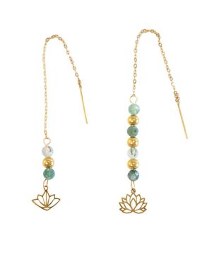 Boucles d'oreilles Equilibre Lotus dore de Herboristerie et Esotérisme à Libourne dans D040