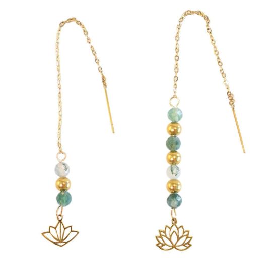 Boucles d'oreilles Equilibre Lotus dore de Herboristerie et Esotérisme à Libourne dans D040