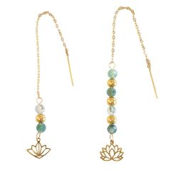 Boucles d'oreilles Equilibre Lotus dore de Herboristerie et Esotérisme à Libourne dans D040