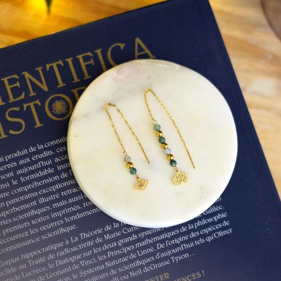Boucles d'oreilles Equilibre Lotus dore de Herboristerie et Esotérisme à Libourne dans D040