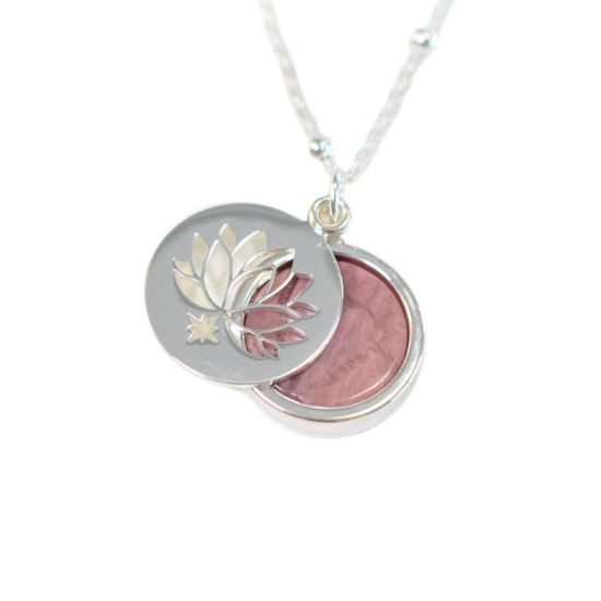 Collier Femme Amour de soi Lotus argente de Herboristerie et Esotérisme à Libourne dans D040