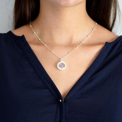 Collier Femme Amour de soi Lotus argente de Herboristerie et Esotérisme à Libourne dans D040